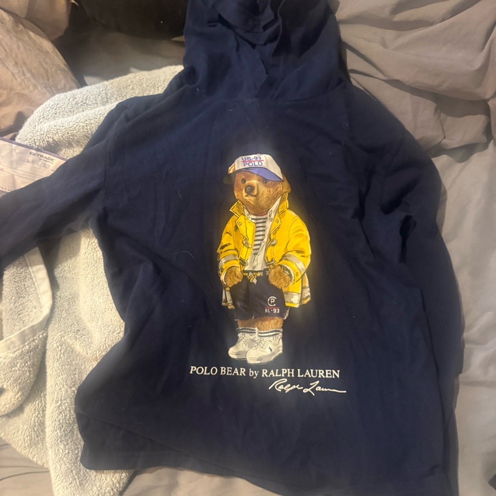 Polo by Ralph Lauren Blue Hoodie with Bear Design